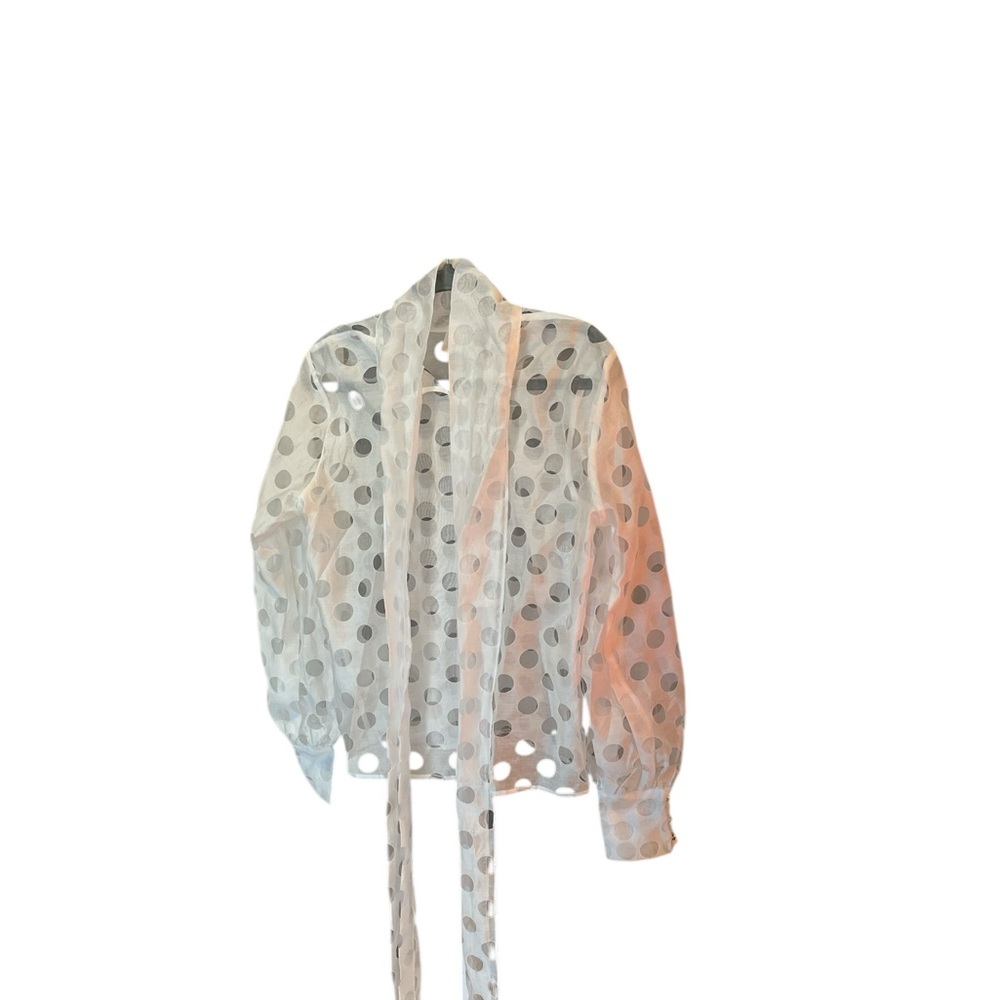 Women’s sheer Super white blouse with lovely necktie features…